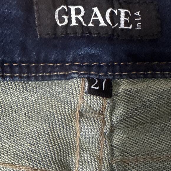 Womens Grace In LA Designer Jeans Size Easy Fit 27 Skinny - Picture 7 of 9